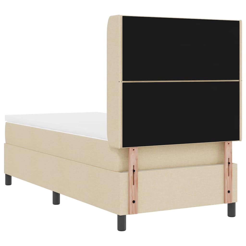 Box spring seng med madras Creme 200 x 100 cm Stof