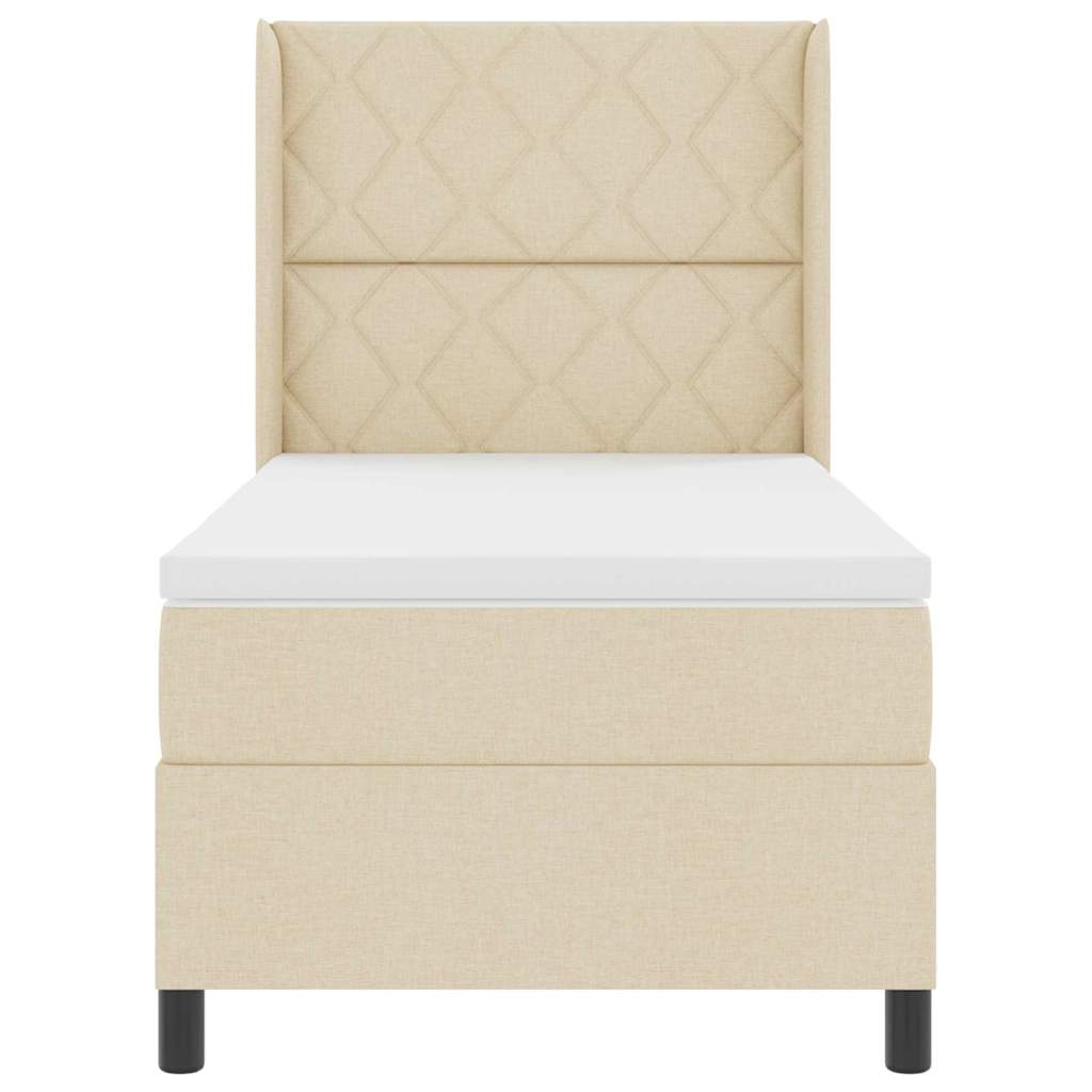 Box spring seng med madras Creme 200 x 100 cm Stof