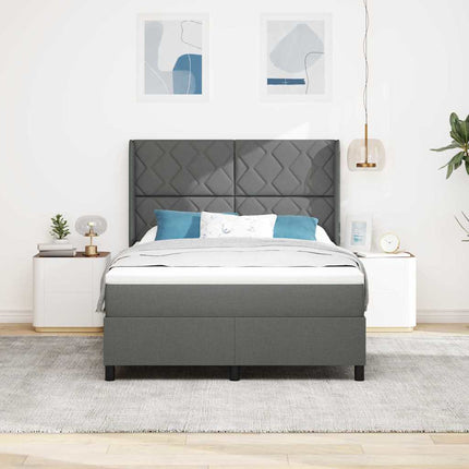 Box spring seng med pude Mørkegrå 200 x 140 cm Stof