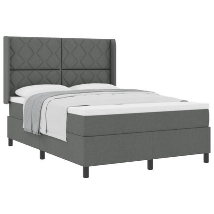 Box spring seng med pude Mørkegrå 200 x 140 cm Stof