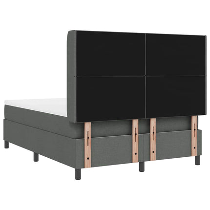 Box spring seng med pude Mørkegrå 200 x 140 cm Stof
