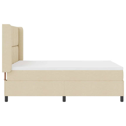 Box spring seng med pude med hovedgærde Creme 200 x 140 cm Stof