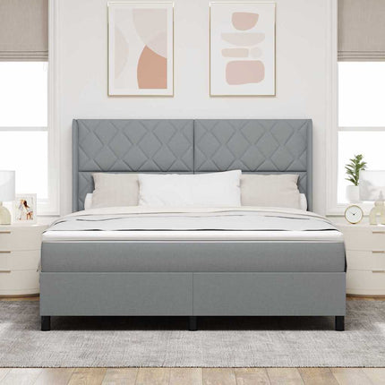 Box spring seng med pude Lysegrå 200 x 180 cm Stof