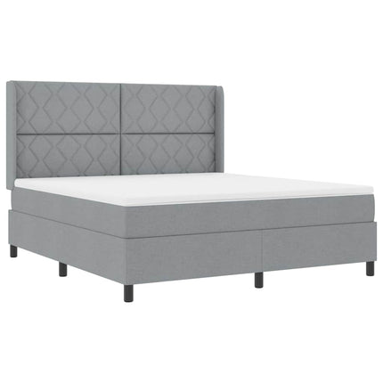 Box spring seng med pude Lysegrå 200 x 180 cm Stof