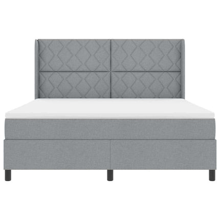 Box spring seng med pude Lysegrå 200 x 180 cm Stof