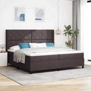 Box spring seng med madras Mørk Brun 200 x 200 cm Stof