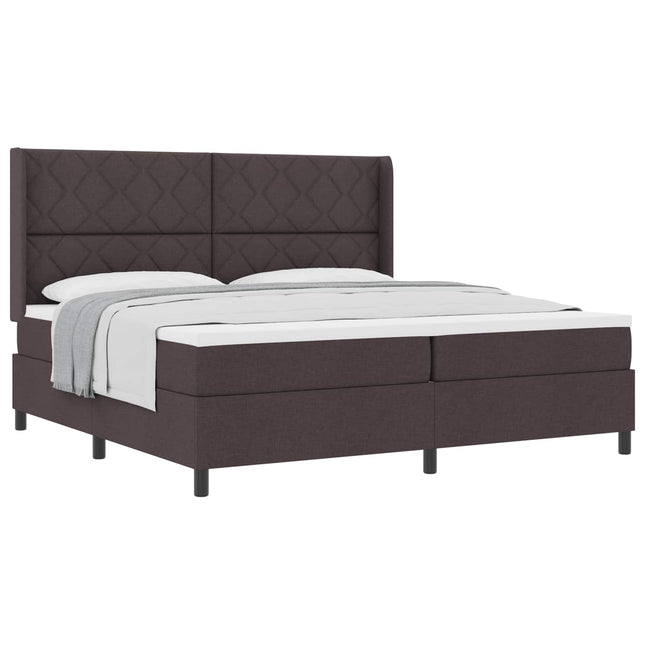 Box spring seng med pude Mørk Brun 200 x 200 cm Stof