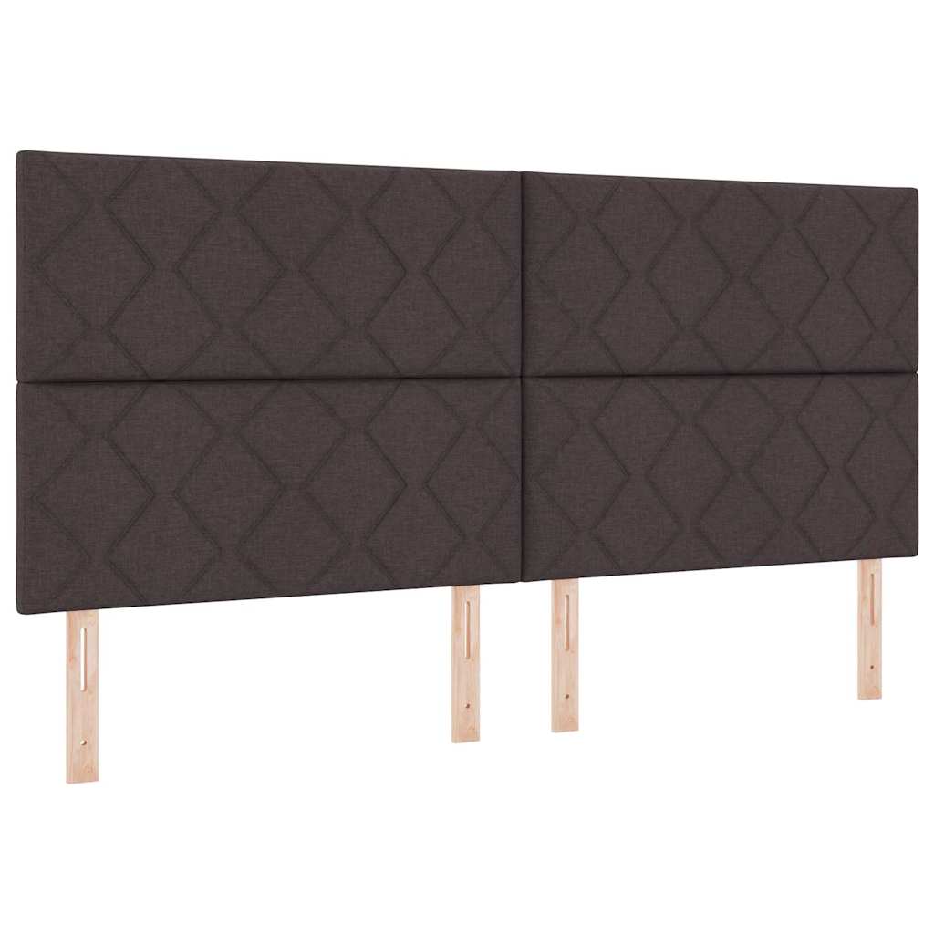 Box spring seng med madras Mørk Brun 200 x 200 cm Stof