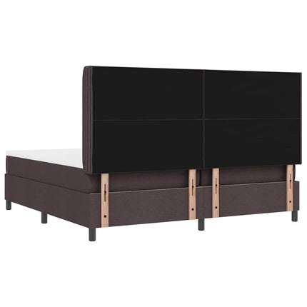 Box spring seng med pude Mørk Brun 200 x 200 cm Stof