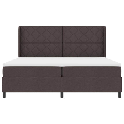 Box spring seng med pude Mørk Brun 200 x 200 cm Stof