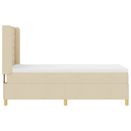 Box spring seng med madras Creme 80 x 200 cm Stof