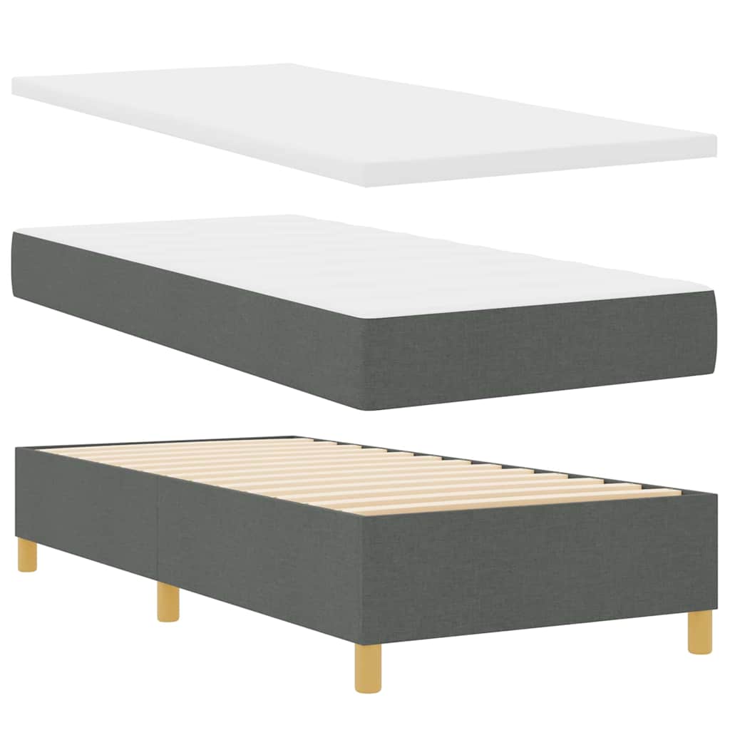 Box spring seng med madras Mørkegrå 90 x 190 cm Stof