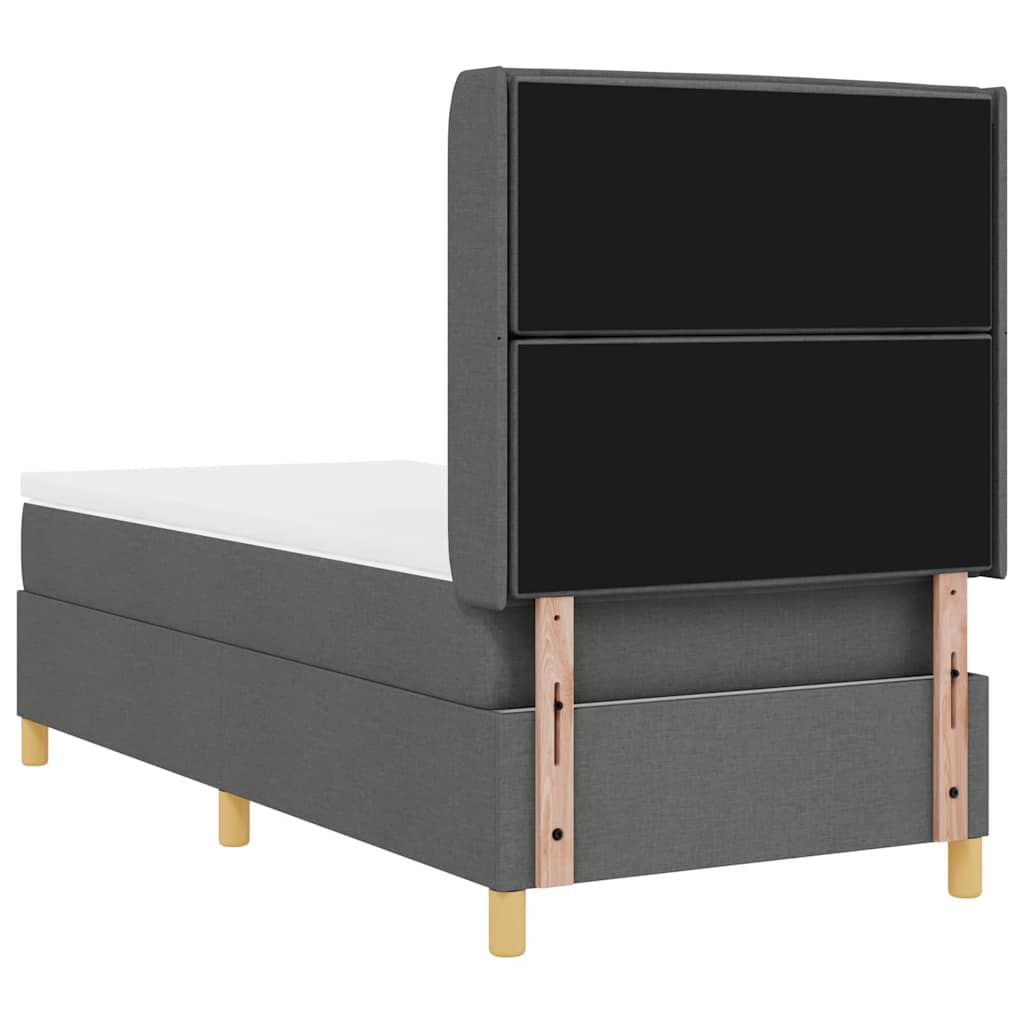 Box spring seng med madras Mørkegrå 90 x 190 cm Stof
