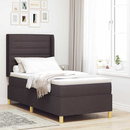 Box spring seng med madras Mørk Brun 90 x 190 cm Stof