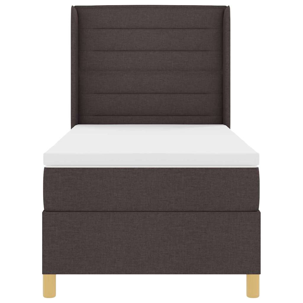 Box spring seng med madras Mørk Brun 90 x 190 cm Stof