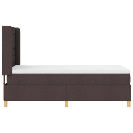 Box spring seng med madras Mørk Brun 90 x 190 cm Stof