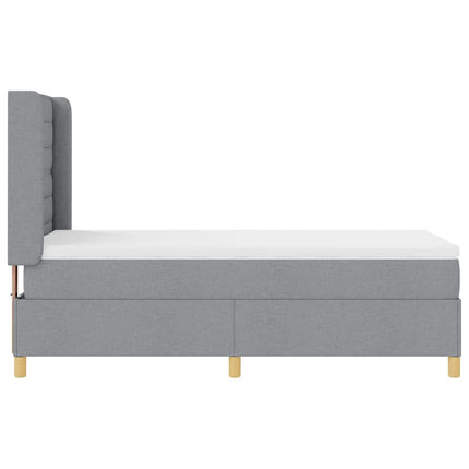 Box spring seng med madras Lysegrå 90 x 200 cm Stof