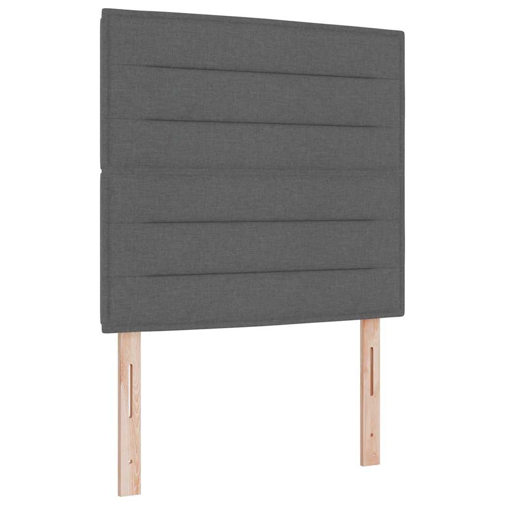 Box spring seng med madras Mørkegrå 90 x 200 cm Stof