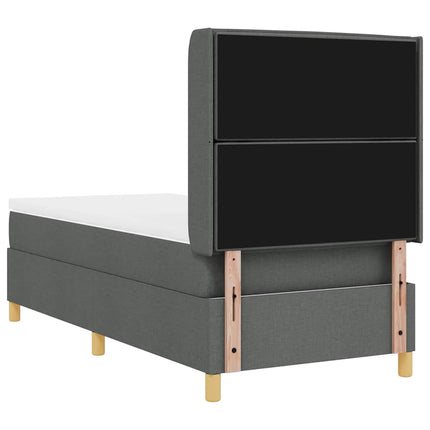 Box spring seng med madras Mørkegrå 100 x 200 cm Stof