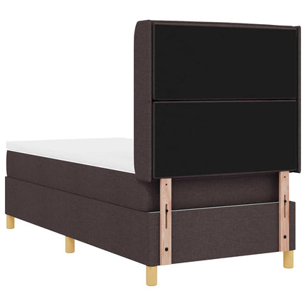 Box spring seng med madras Mørk Brun 100 x 200 cm Stof