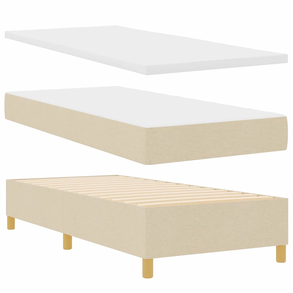 Box spring seng med madras Creme 100 x 200 cm Stof