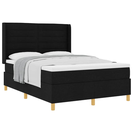 Box spring seng med madras Sort 140 x 190 cm Stof