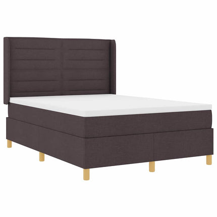 Box spring seng med madras Mørk Brun 140 x 190 cm Stof