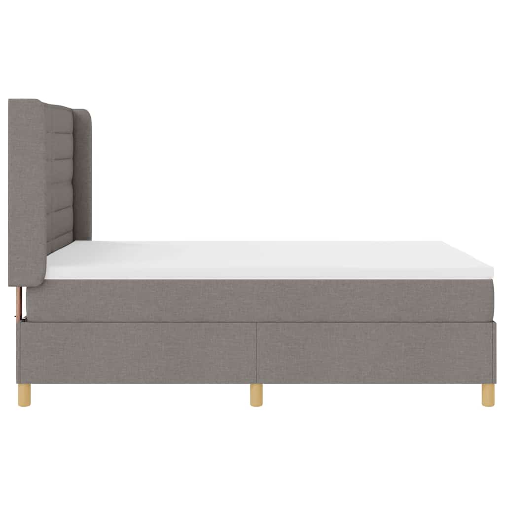 Box spring seng med madras Gråbrun 140 x 200 cm Stof