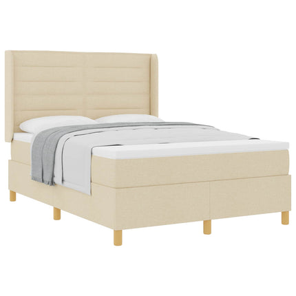 Box spring seng med madras Creme 140 x 200 cm Stof