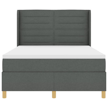 Box spring seng med madras Mørkegrå 160 x 200 cm Stof