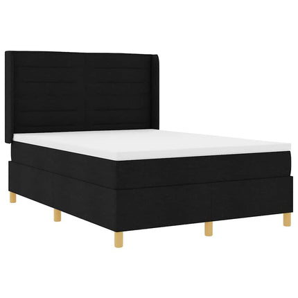Box spring seng med madras Sort 160 x 200 cm Stof
