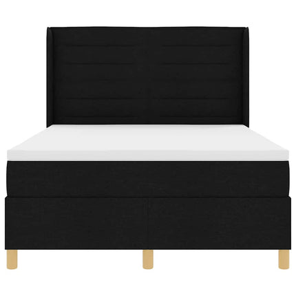 Box spring seng med madras Sort 160 x 200 cm Stof