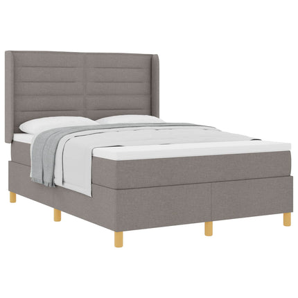 Box spring seng med hovedgærde Gråbrun 160 x 200 cm Stof