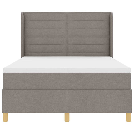 Box spring seng med hovedgærde Gråbrun 160 x 200 cm Stof