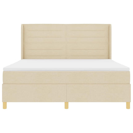 Box spring seng med madras Creme 180 x 200 cm Stof