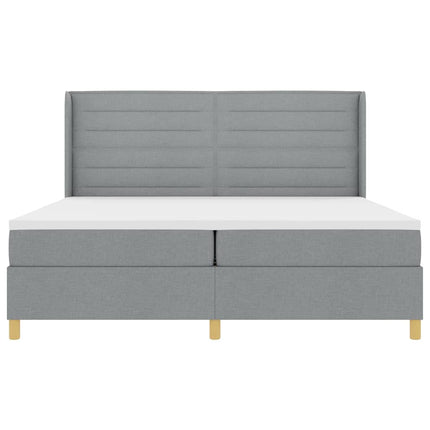 Box spring seng med madras Lysegrå 200 x 200 cm Stof