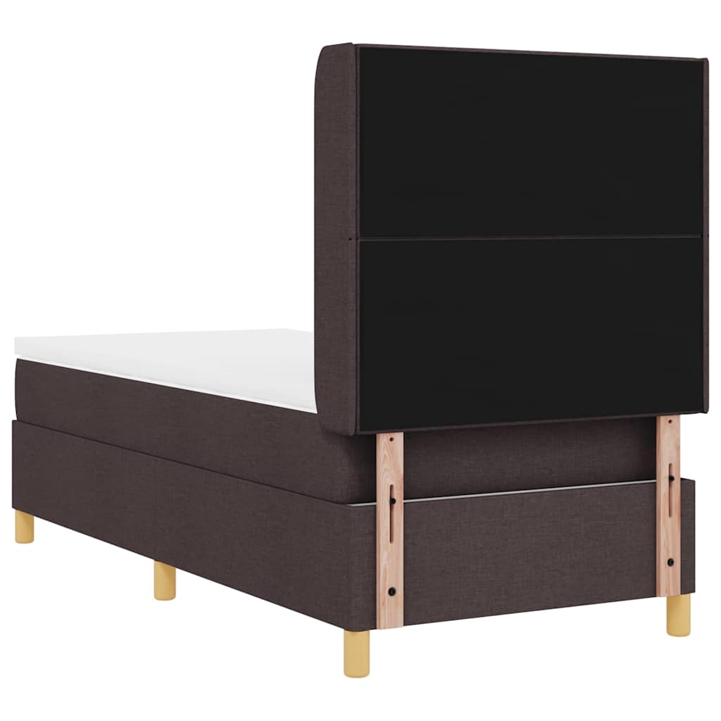 Box spring seng med madras Mørk Brun 80 x 200 cm Stof
