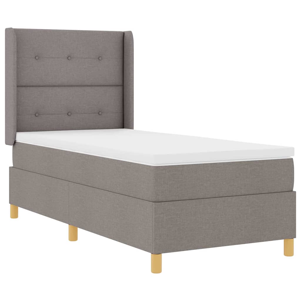 Box spring seng med madras Gråbrun 80 x 200 cm Stof