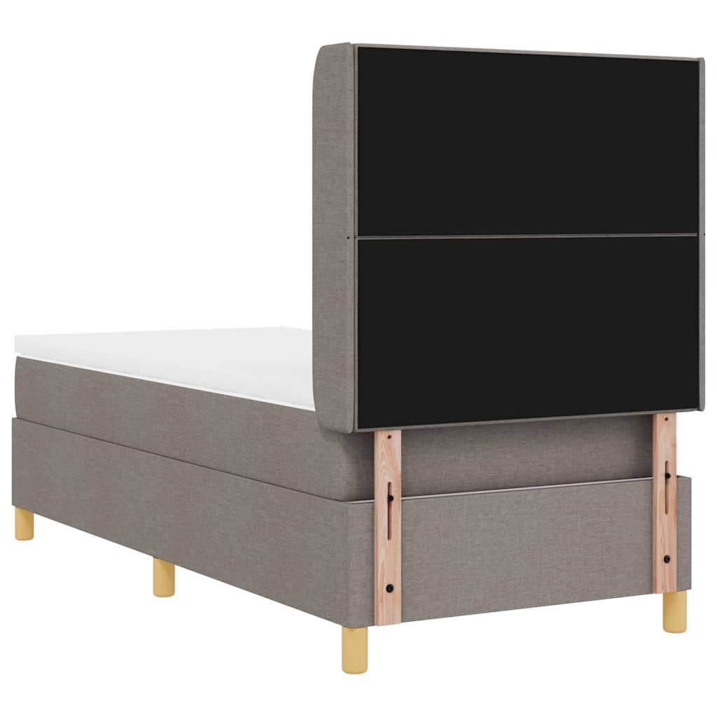 Box spring seng med madras Gråbrun 80 x 200 cm Stof