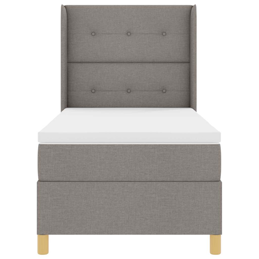 Box spring seng med madras Gråbrun 80 x 200 cm Stof