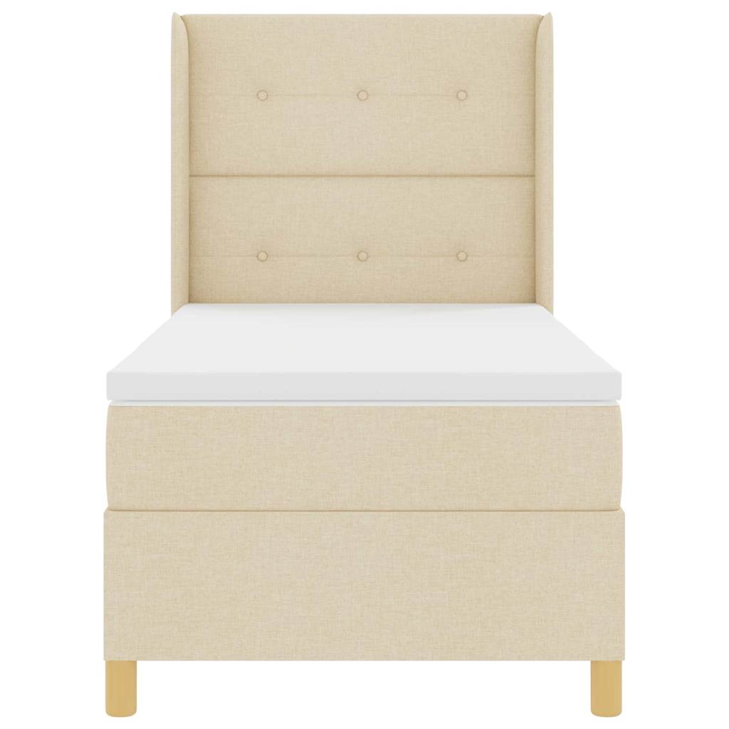 Box spring seng med madras Creme 80 x 200 cm Stof