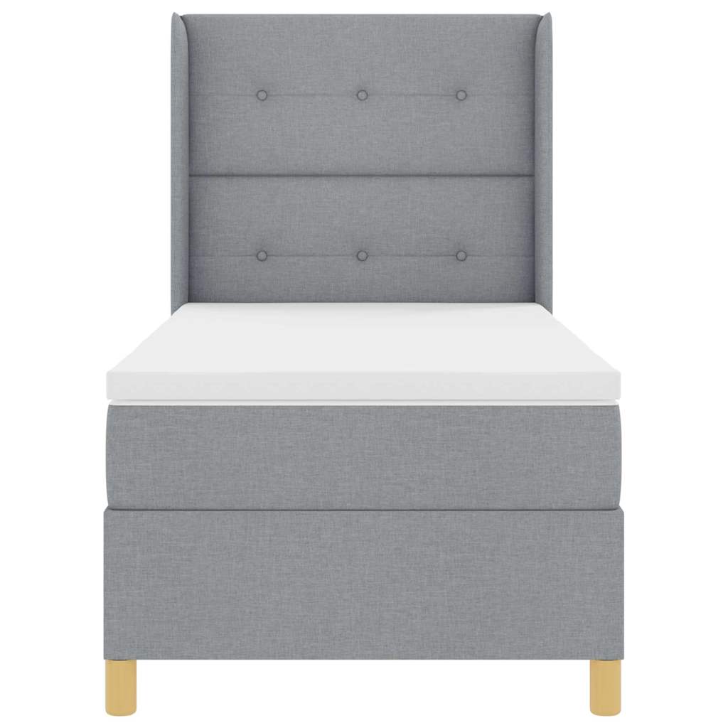 Box spring seng med madras Lysegrå 90 x 190 cm Stof
