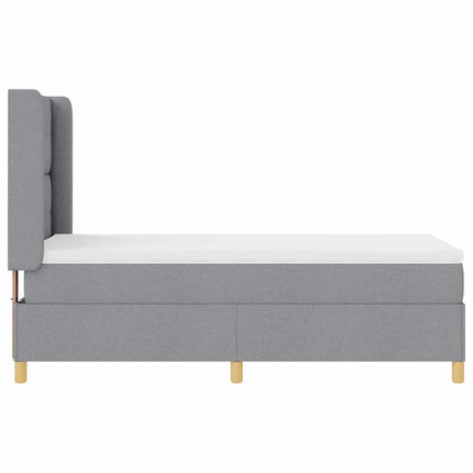 Box spring seng med hovedgærde Lysegrå 90 x 200 cm Stof
