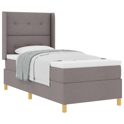 Box spring seng med pude Gråbrun 90 x 200 cm Stof