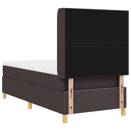 Box spring seng med hovedgærde Mørk Brun 100 x 200 cm Stof