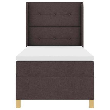 Box spring seng med hovedgærde Mørk Brun 100 x 200 cm Stof