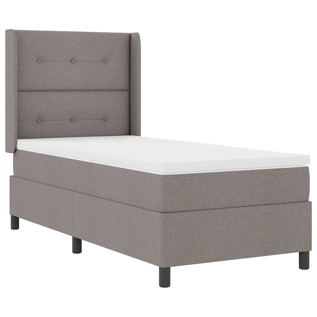 Box spring seng med madras Gråbrun 100 x 200 cm Stof