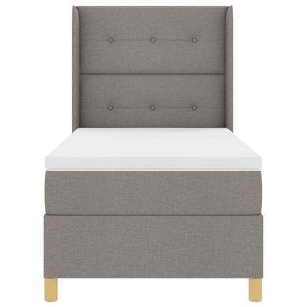 Box spring seng med hovedgærde Gråbrun 100 x 200 cm Stof