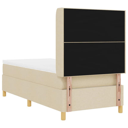 Box spring seng med hovedgærde Creme 100 x 200 cm Stof