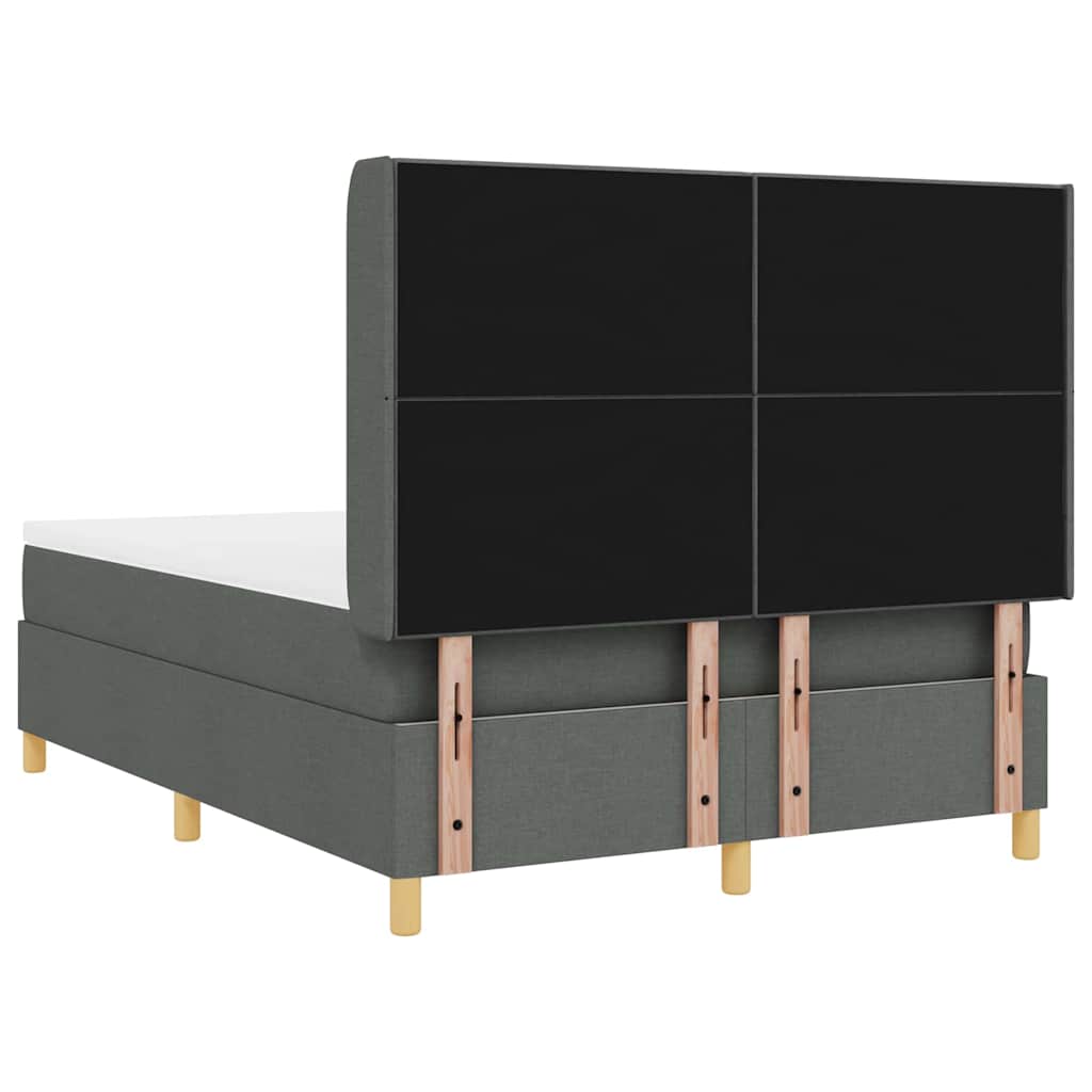 Box spring seng med madras Mørkegrå 140 x 190 cm Stof